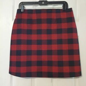 Maurices Medium Red and Black Buffalo Plaid A-Line Short Skirt